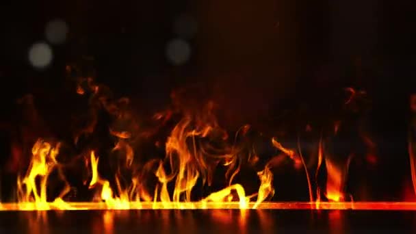 Ateş Hattı Şömine Süper Yavaş Çekimde Siyahta Yüksek Hızlı Sinema — Stok video