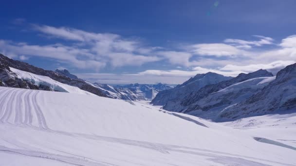 Grande Ghiacciaio Dell Aletsch Più Grande Ghiacciaio Delle Alpi Patrimonio — Video Stock