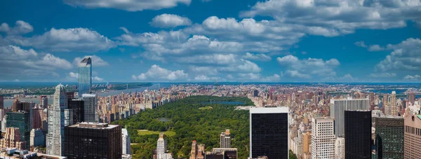 Вид Воздуха Центральный Парк Манхэттене Нью Йорк Вид Парк Небоскребов — стоковое фото