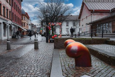 İsveç Göteborg 'un Burunnsparken şehir merkezinin büyüleyici manzarası. Eski Göteborg kasabası.