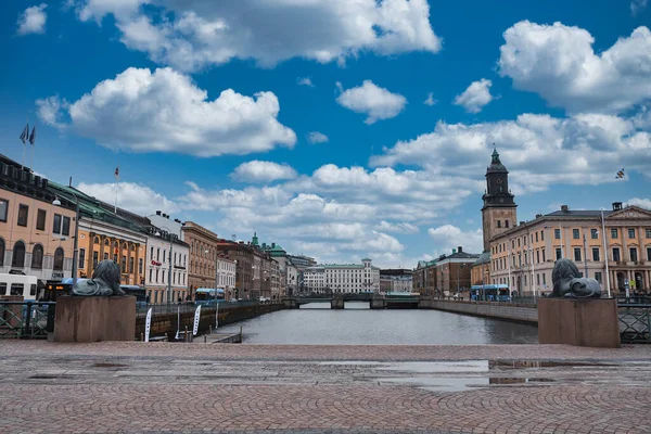 Vista Mágica Del Centro Ciudad Burunnsparken Gotemburgo Suecia Ciudad Vieja — Foto de Stock