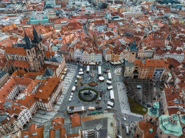 Panorama Luftaufnahme Des Altstädter Ring Prag Einem Schönen Sommertag Tschechien — Stockfoto