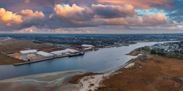 Widok Lotu Ptaka Piękne Nadmorskie Miasto Parnu Estońskie Miasto Nadmorskie — Zdjęcie stockowe