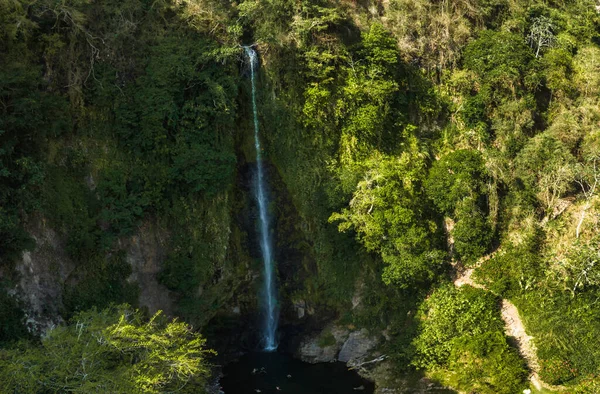 stock image La Fortuna Waterfall in Costa Rica. The waterfall is located on the Arenal River at the base of the dormant Chato volcano. Long exposure.