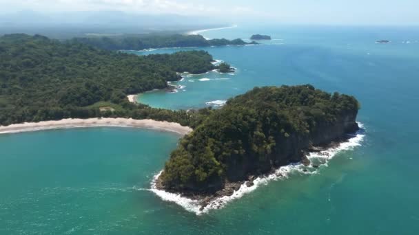 Légi Kilátás Manuel Antonio Nemzeti Park Costa Rica Legjobb Turisztikai — Stock videók