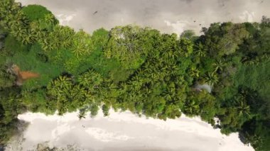 Kosta Rika 'daki Manuel Antonio Ulusal Parkı' nın havadan görünüşü. Birçok vahşi yaşam, tropikal bitkiler ve Pasifik sahillerindeki paradisikal plajlarla en iyi Turist Çekimi ve Doğa Koruma Alanı..