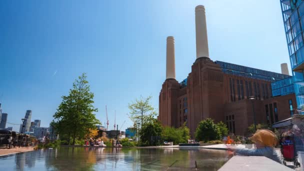 Battersea Power Station Housing Development Wandsworth Londen Prachtige Timelapse Video — Stockvideo
