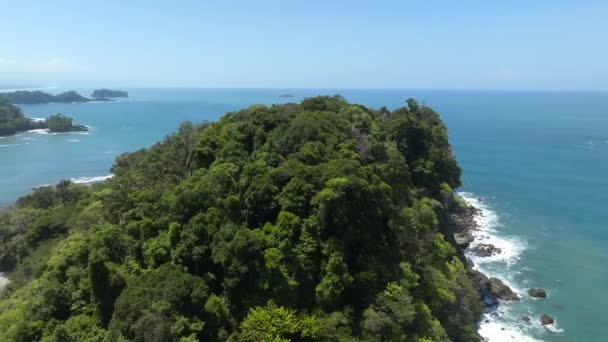 Повітряний Вид Національний Парк Мануель Антоніо Коста Риці Найкраща Туристична — стокове відео