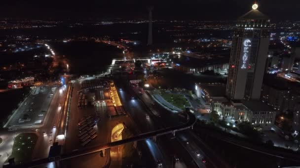 Luchtfoto Van Het Zakendistrict Istambul Snel Ontwikkelende Zakelijke Financiële Gebied — Stockvideo