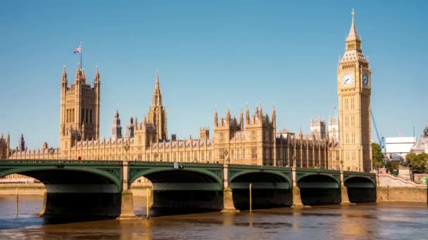 Timelapse Słynnego Londyńskiego Zachodu Słońca Big Bena Pałac Parlamentu Westminsterskiego — Wideo stockowe