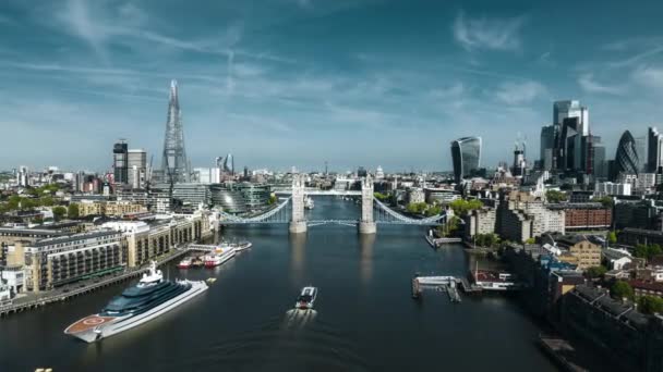 Schöne Londoner Luftaufnahme Über Der Tower Bridge Dem Wahrzeichen Londons — Stockvideo