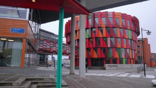 Arquitetura Moderna Colorida Universidade Técnica Chalmers Gotemburgo Suécia — Vídeo de Stock