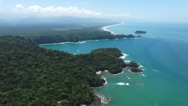 Letecký Pohled Národní Park Manuel Antonio Kostarice Nejlepší Turistická Atrakce — Stock video