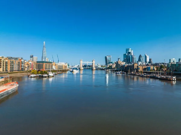 Flygfoto Över Tower Bridge London Londons Mest Kända Broar Och — Stockfoto