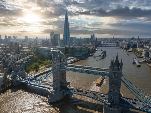 Aerial View Tower Bridge London One Londons Most Famous Bridges — стокове фото