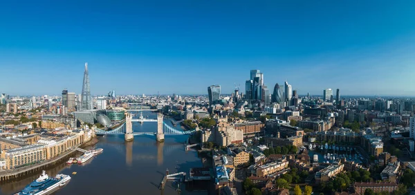 Aerial View Tower Bridge London One Londons Most Famous Bridges — Fotografia de Stock