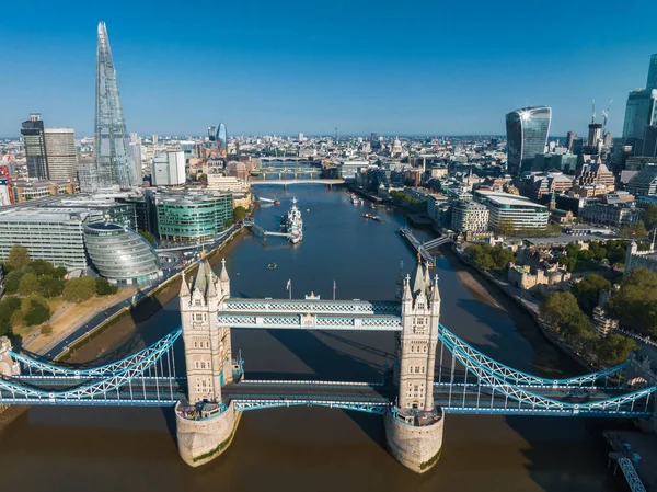 Aerial View Tower Bridge London One Londons Most Famous Bridges — Stock Fotó
