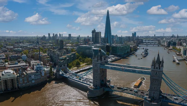 Aerial View Tower Bridge London One Londons Most Famous Bridges — Stock Photo, Image