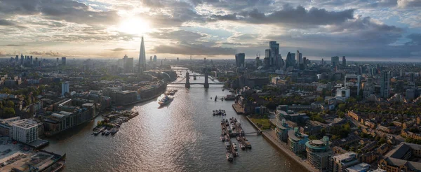 Aerial View Tower Bridge London One Londons Most Famous Bridges — Stockfoto