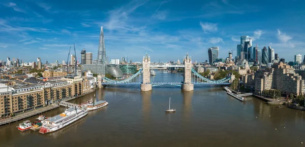 Luchtfoto Van Tower Bridge Londen Een Van Beroemdste Bruggen Bezienswaardigheden — Stockfoto
