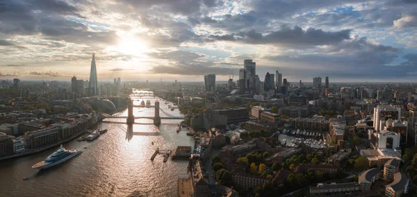 Aerial View Tower Bridge London One Londons Most Famous Bridges — 图库照片