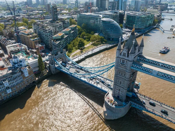 Aerial View Tower Bridge London One Londons Most Famous Bridges — ストック写真
