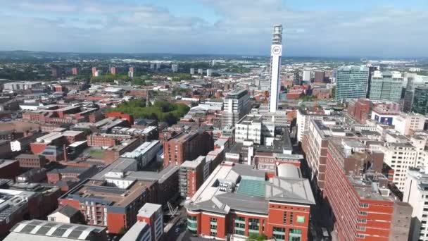 Widok Lotu Ptaka Centrum Birmingham Piękne Angielskie Miasto Nowoczesnymi Drapaczami — Wideo stockowe
