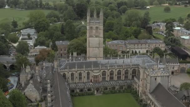 Αεροφωτογραφία Της Πόλης Της Οξφόρδης Merton College Oxford University Oxford — Αρχείο Βίντεο