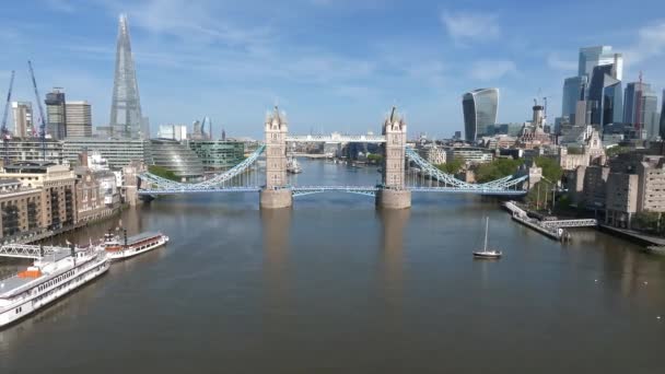 Aerial View Tower Bridge London One Londons Most Famous Bridges — Wideo stockowe