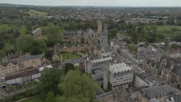 Vista Aérea Sobre Cidade Oxford Com Merton College Oxford University — Vídeo de Stock