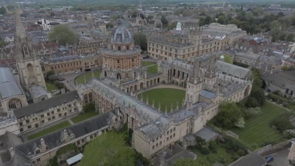 Vue Aérienne Sur Ville Oxford Avec Université Oxford Radcliffe Camera — Video