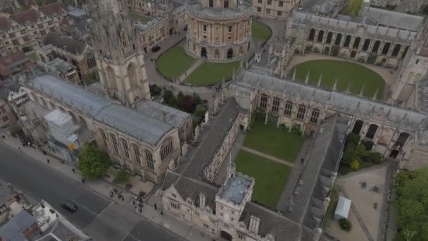 Letecký Pohled Oxford Oxfordskou Univerzitou Dalšími Středověkými Budovami Koncept Cestovní — Stock video