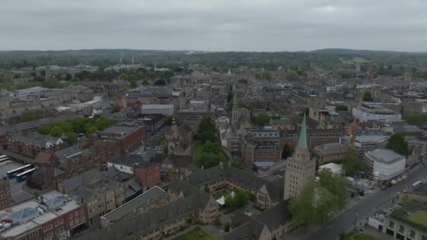 从空中俯瞰牛津大学和其他中世纪建筑 旅行摄影概念 — 图库视频影像