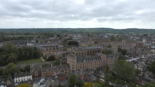 Vista Aérea Ciudad Oxford Con Universidad Oxford Otros Edificios Medievales — Vídeos de Stock