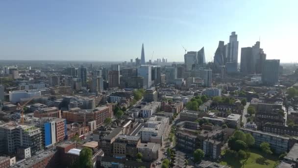 Panoramisch Uitzicht Stad Londen Centrum Met Wolkenkrabbers Achtergrond — Stockvideo