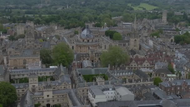 Vista Aérea Sobre Cidade Oxford Com Universidade Oxford Outros Edifícios — Vídeo de Stock