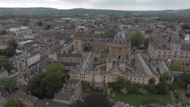 Luftaufnahme Der Stadt Oxford Mit Der Universität Oxford Radcliffe Camera — Stockvideo