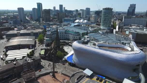 Pohled Panorama Birminghamu Velká Británie Včetně Kostela Martina Nákupního Centra — Stock video