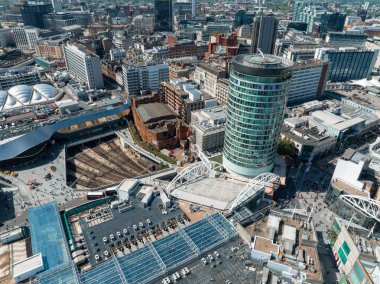 Birmingham, Birleşik Krallık merkez tren istasyonu. Hava görüntüsü. Yüksek kalite fotoğraf.