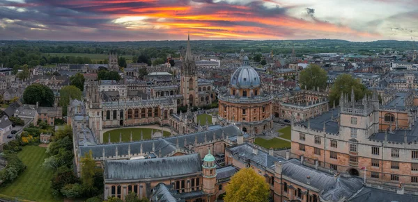 Vista Aérea Ciudad Oxford Con Universidad Oxford Radcliffe Camera All — Foto de Stock