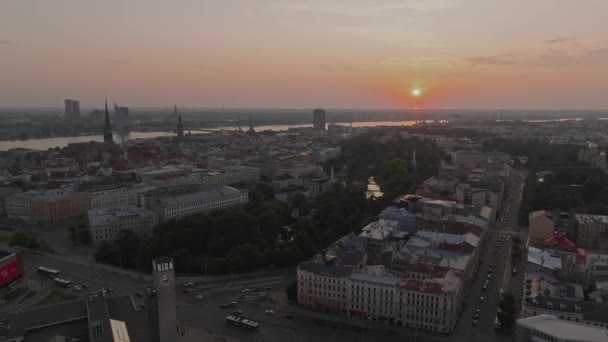 Panoramisch Uitzicht Kathedraal Van Riga Oude Binnenstad Van Riga Letland — Stockvideo