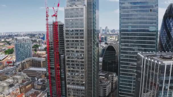 Aerial View City London Close View Skyscrapers Panoramic Skyline View — Video Stock