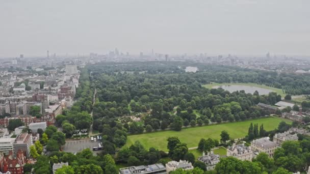 Beautiful Aerial View Hyde Park London Panorama City London — Video
