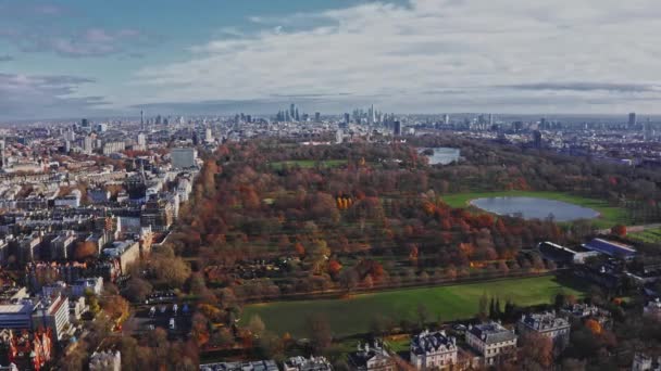 Beautiful Aerial View Hyde Park London Panorama City London — Stockvideo