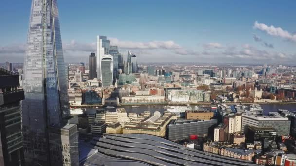 Aerial View City London Shard High Quality Footage Aerial View — 图库视频影像