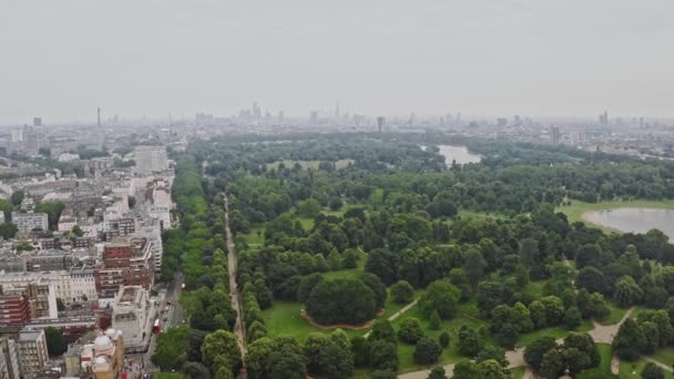 Beautiful Aerial View Hyde Park London Panorama City London — стоковое видео
