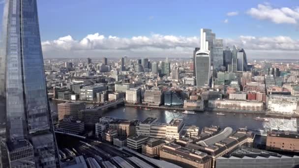 Aerial View City London Shard High Quality Footage Aerial View — ストック動画