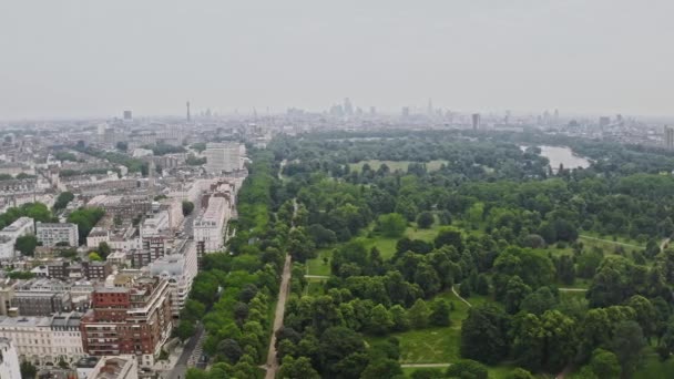 Beautiful Aerial View Hyde Park London Panorama City London — Video Stock