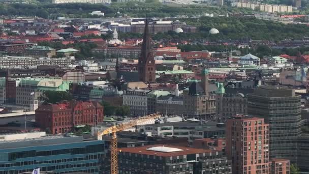 Воздушный Вид Старый Город Мальме Швеция — стоковое видео