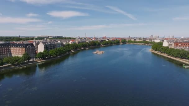 Aerial View Copenhagen Denmark Central Historical Part City City Roofs — Stockvideo